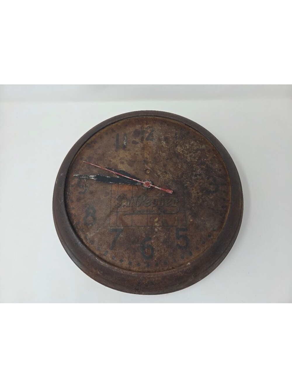 General Electric Dr Pepper Advertising Wall Clock Metal 14.75 Inch Vintage